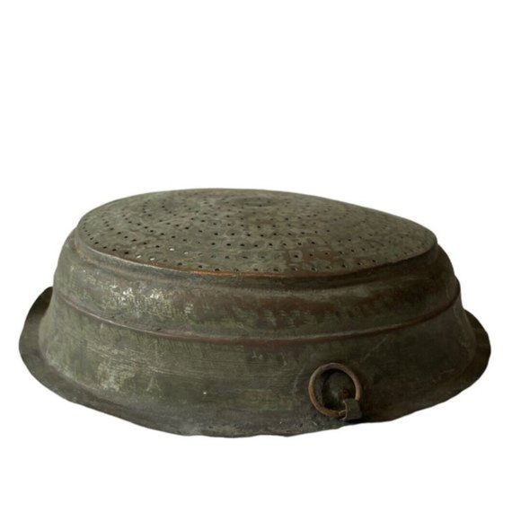 Vintage Large Colander/Strainer Handcrafted Rustic Wall Hanging - Picture 4 of 10